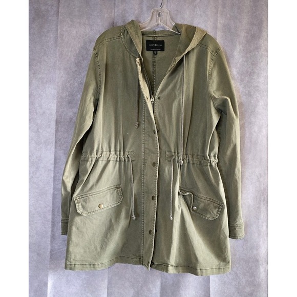 Lucky Brand Jackets & Blazers - Lucky Brand Jacket Womens Size Large Army Green Full Zip Hooded Military Look